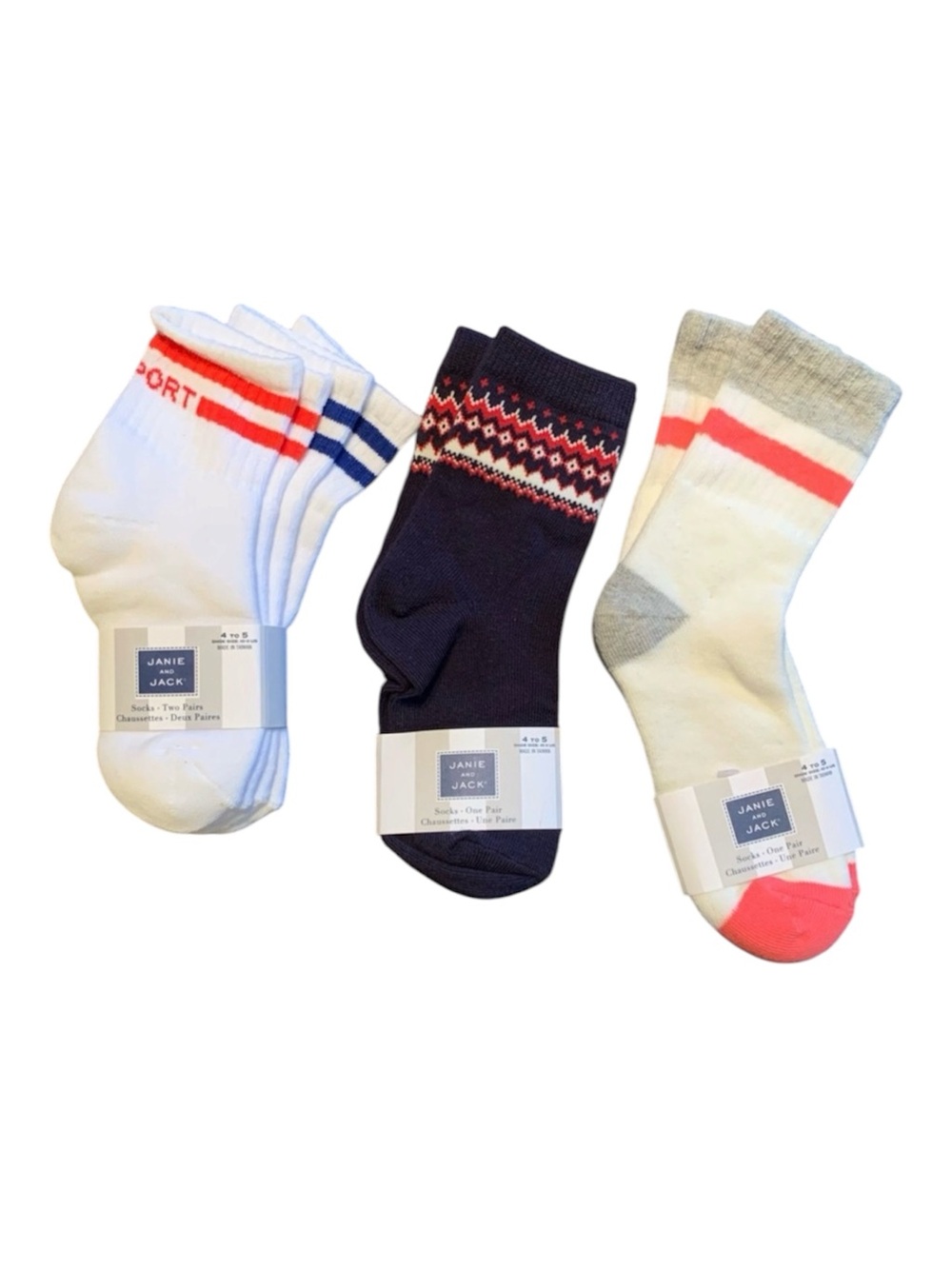 Janie and Jack Toddler Boys Bundle 4 Pair of Socks